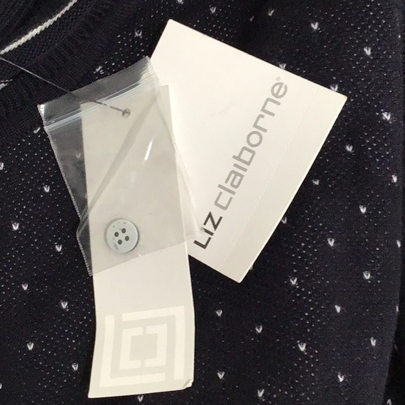 🆕 LIZ CLAIBORNE “Greener Pastures” Stripes & Dots Short Cardigan Button Down - Picture 11 of 12